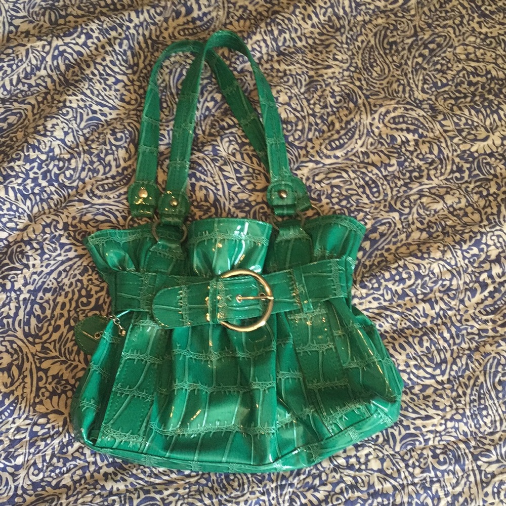 Green Chateau Faux Leather Bag